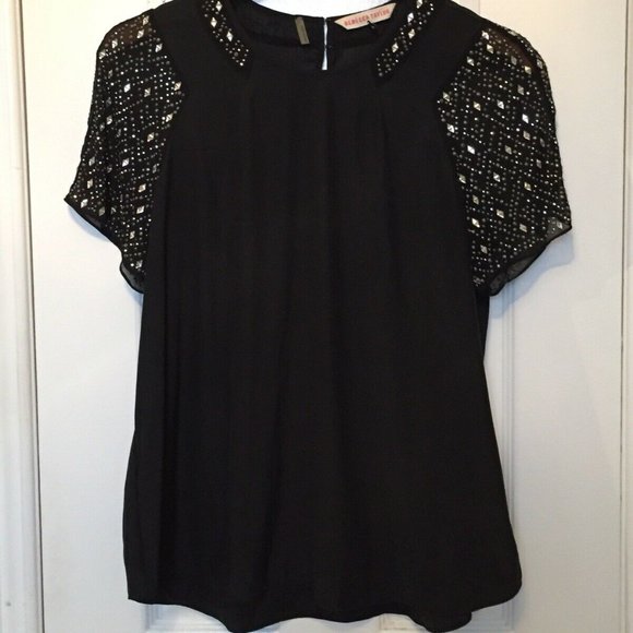 Rebecca Taylor Silk Blouse Short Sleeve Stones 4